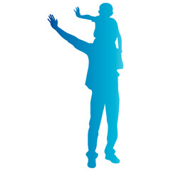 Father and Son Illustration on White Background, Isolated Vector.