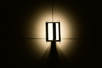 Lighting on a wall in modern architecture.