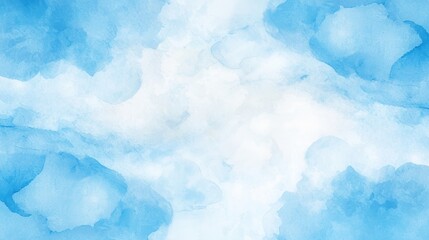 Fototapeta premium Wispy cloud-like shapes in soft blue hues, dreamy watercolor texture