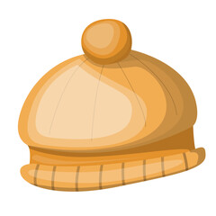 Knitted wool yarn hat