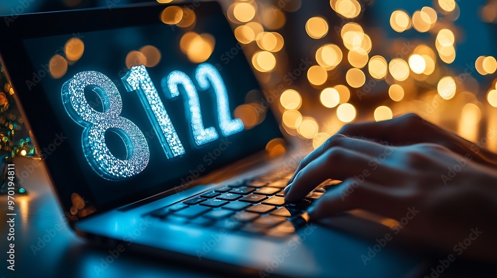 Leinwandbilder Changes in new planning Hand using laptop with number 2024 new year start new year concept digital trendsindustry and business trend strategy investment business planning and happy new : Generative AI