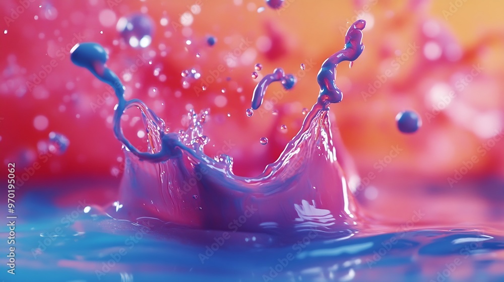 Leinwandbilder Abstract color mix  color drops in water  drop of Ink color mix paint falling on water Colorful ink in water : Generative AI