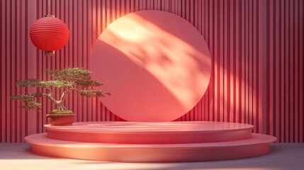 Background of China Wind E-commerce Product Exhibition Stand