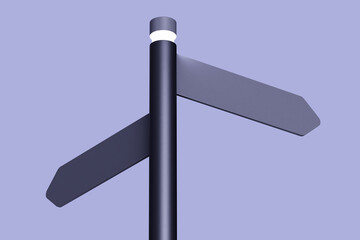 Street signs. Directional pole with arrows, finger post sign