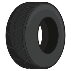 Black tire cartoon.