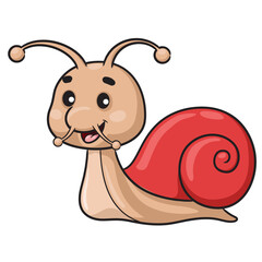 Cute little snail cartoon.