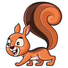 Cute little squirrel cartoon.