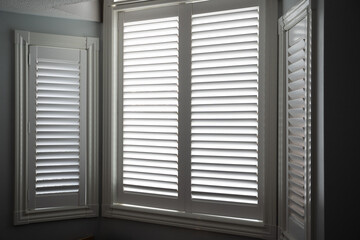 window shades in a room