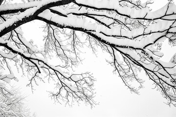 Fototapeta premium Branches covered in snow