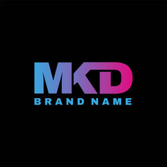 MKD gradient letter logon design