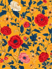 Mughal Inspired Floral Fantasy Design