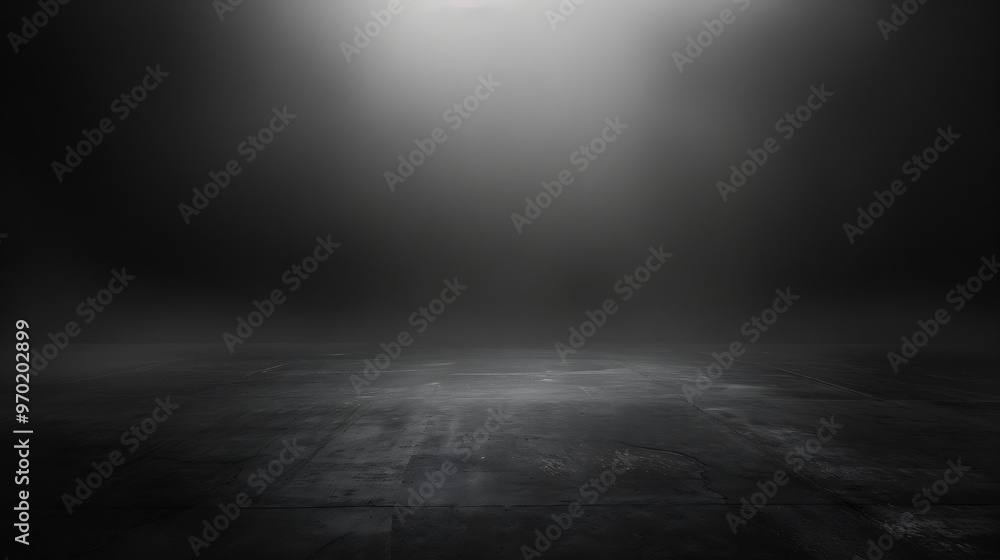 Poster abstract image of dark room concrete floor black room or stage background for product placementpanor