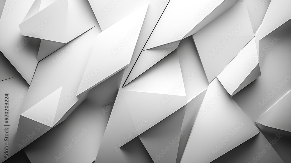Aufkleber Abstract background with gray background with texture white abstract modern background Geometry shine and layer element similar for presentation design Decorative web layout orposter b : Generative AI