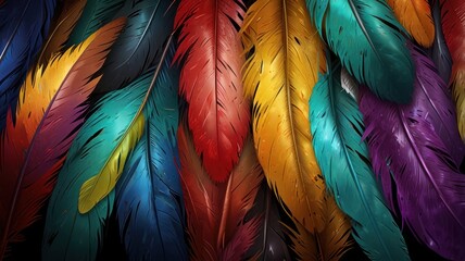 Obraz premium Colorful Feathers Abstract Background