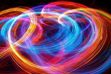 Obraz premium Abstract Swirling Lights in Vibrant Colors