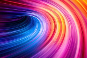 Abstract Colorful Swirling Lines Leading to a Black Hole