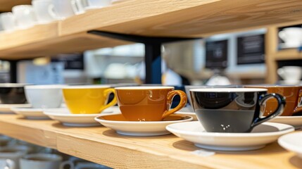 Coffee Cups: Solid ceramic cups designed for espresso, cappuccino, and lattes, featuring thick walls for heat retention and often paired with elegant saucers.
