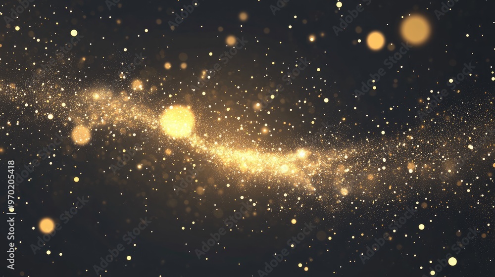 Aufkleber 2d cartoon illustration of sparkling magical dust particles with starbursts and shining flashes brig