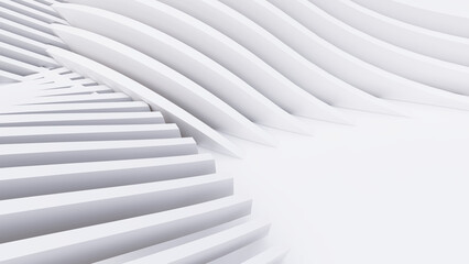 Obraz premium Abstract Curved Shapes. White Circular Background.