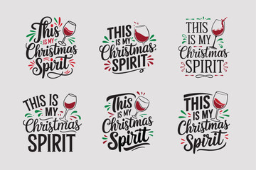 Fototapeta premium Funny Wine Christmas Design Template - Holiday Cheer, Wine Lovers, Festive Humor Art