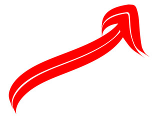 Bright red arrow sign