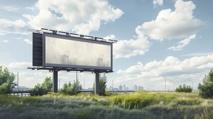 A triple side Billboard mockup : Generative AI