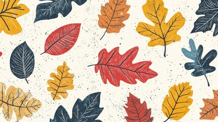 Obraz premium Collection of intricate autumn leaves ready for coloring featuring various shapes and patterns on a blank background