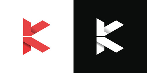 Abstrack initial letter K logo design template. Premium Vector