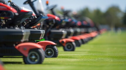 Ground Crew Equipment: Tools and machines like lawn mowers and turf care vehicles, essential for the upkeep and optimal condition of the playing surface.
