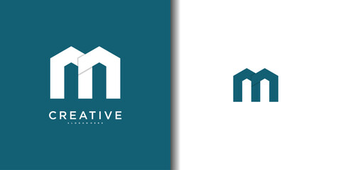 Abstrack initial letter M logo design template. Premium Vector