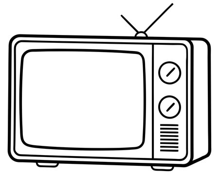 recommend clip art: Old television line art illustration,TV line art vector illustration