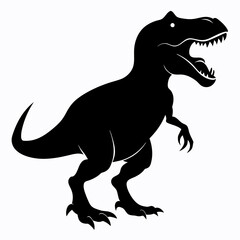 T-Rex black silhouette vector,dinosaur silhouette vector