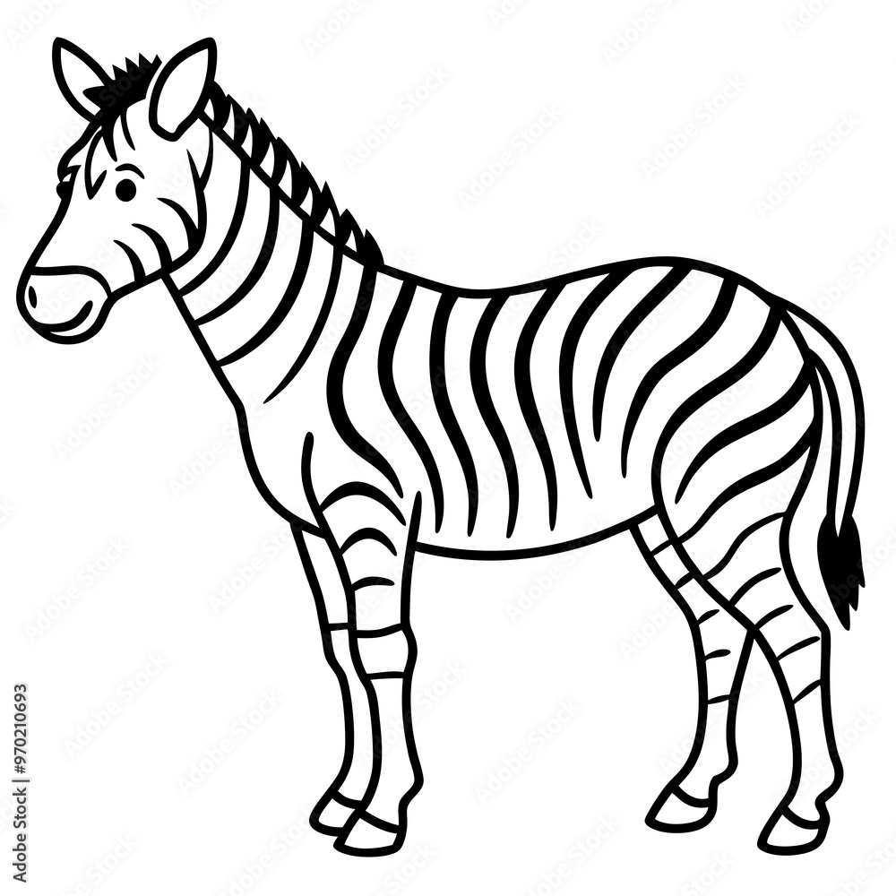 Wall mural zebra line art vector illustration