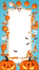 Fototapeta premium 可愛いおばけのハロウィンフレーム
