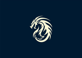Vector illustration of Dragon Logo Design