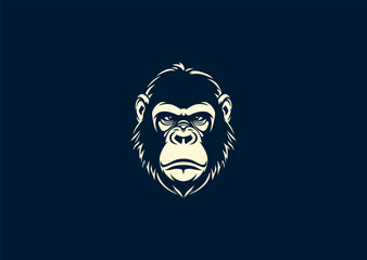 Vector illustration of Ape Head Logo Design