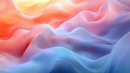 Obraz premium Colorful abstract waves of translucent fabric with