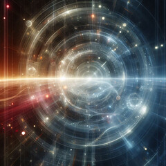 Obraz premium Futuristic digital interface with a glowing core symbolizing advanced technology