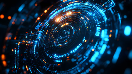Obraz premium Data tunnel with futuristic tech feel
