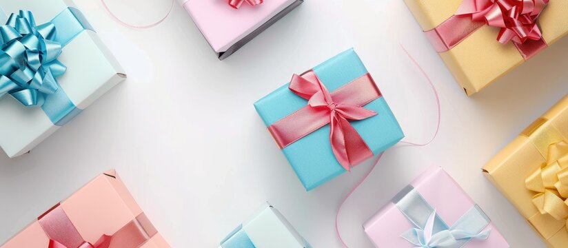 Gift Boxes Over White Background