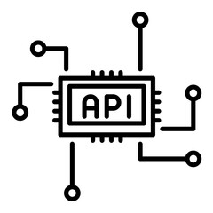 API integration Icon, Tech bussines