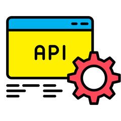 API integration Icon, Tech bussines