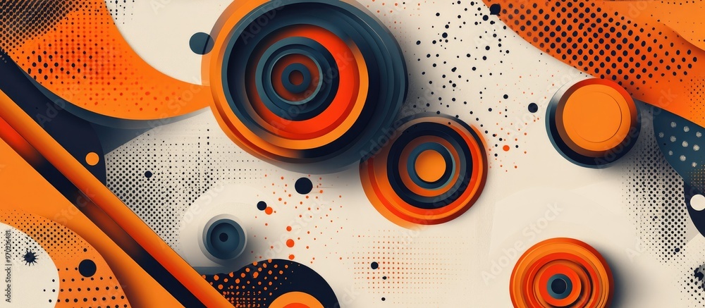 Aufkleber abstract background featuring various shapes with high definition decorative elements