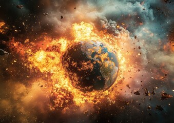 Exploding globe backdrop