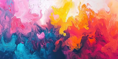 Obraz premium Abstract artwork featuring textured brushstrokes and vibrant colors blending modern drawing and contemporary impressionism with a psychedelic design aesthetic
