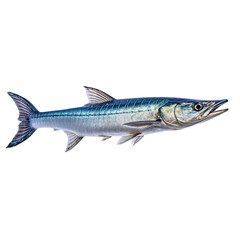 Barracuda fish on transparent background PNG Generative AI
