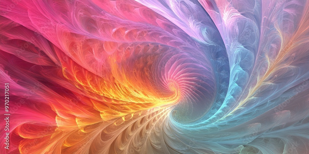 Fototapete abstract fractal design on a colorful background created digitally versatile design element suitable