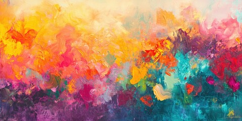 Obraz premium Abstract artwork featuring textured brushstrokes and vibrant colors blending modern drawing and contemporary impressionism with a psychedelic design aesthetic