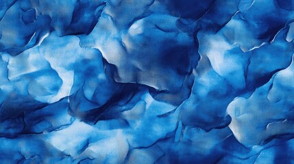Fototapeta premium Blue Dyed Fabric Artwork Grungy Indigo Sky Background Aquatic Aquarelle Texture Navy Grunge Art Style Aqua Ink Silk Elegant Wash Texture Trendy Graffiti Style Eco Friendly Water Seamless Design