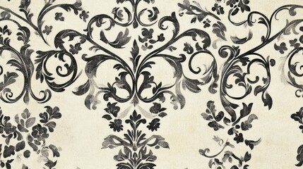 Obraz premium Antique seamless background featuring a spiral cross frame with floral elements